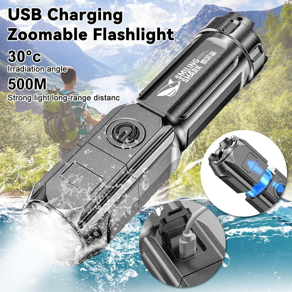 Small-Size SMILING SHARK Flashlight (T6)