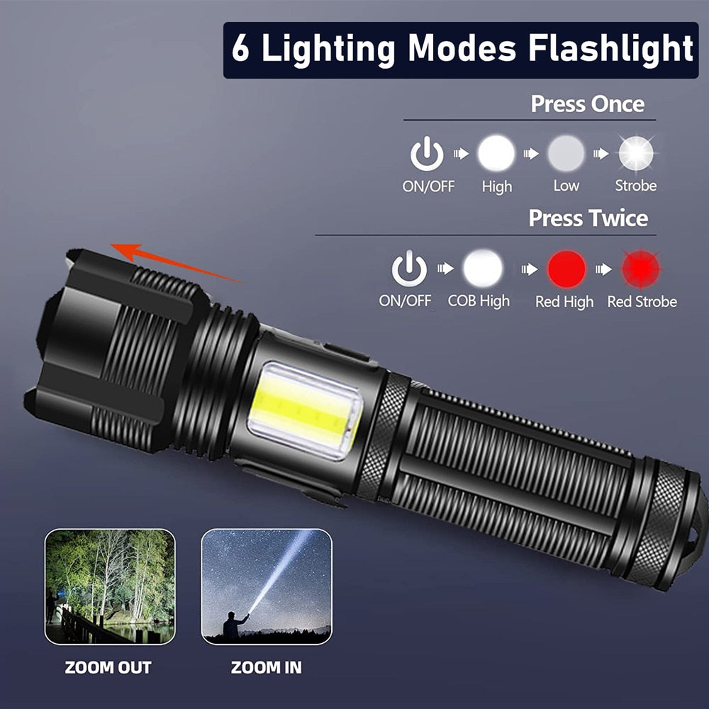 Mid-Size COB Led Flashlight (XHP 120+COB)