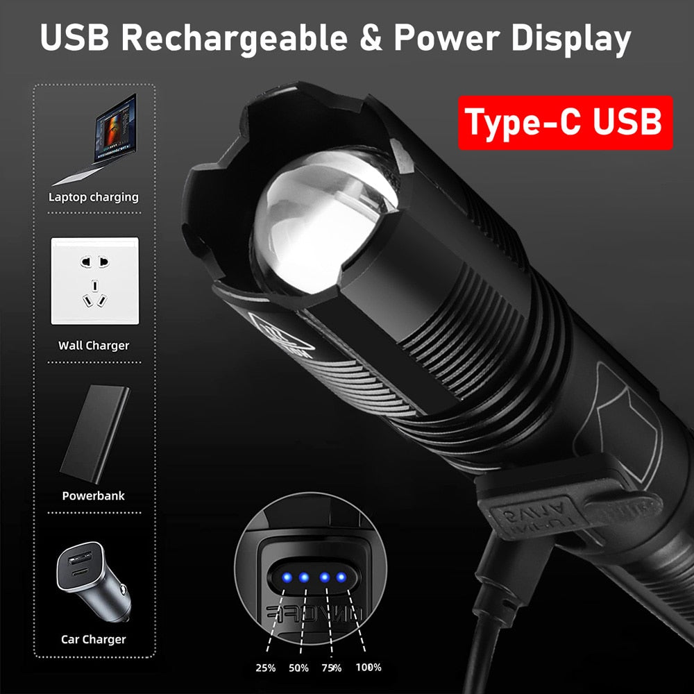 Mid-Size COB Led Flashlight (XHP 120+COB)